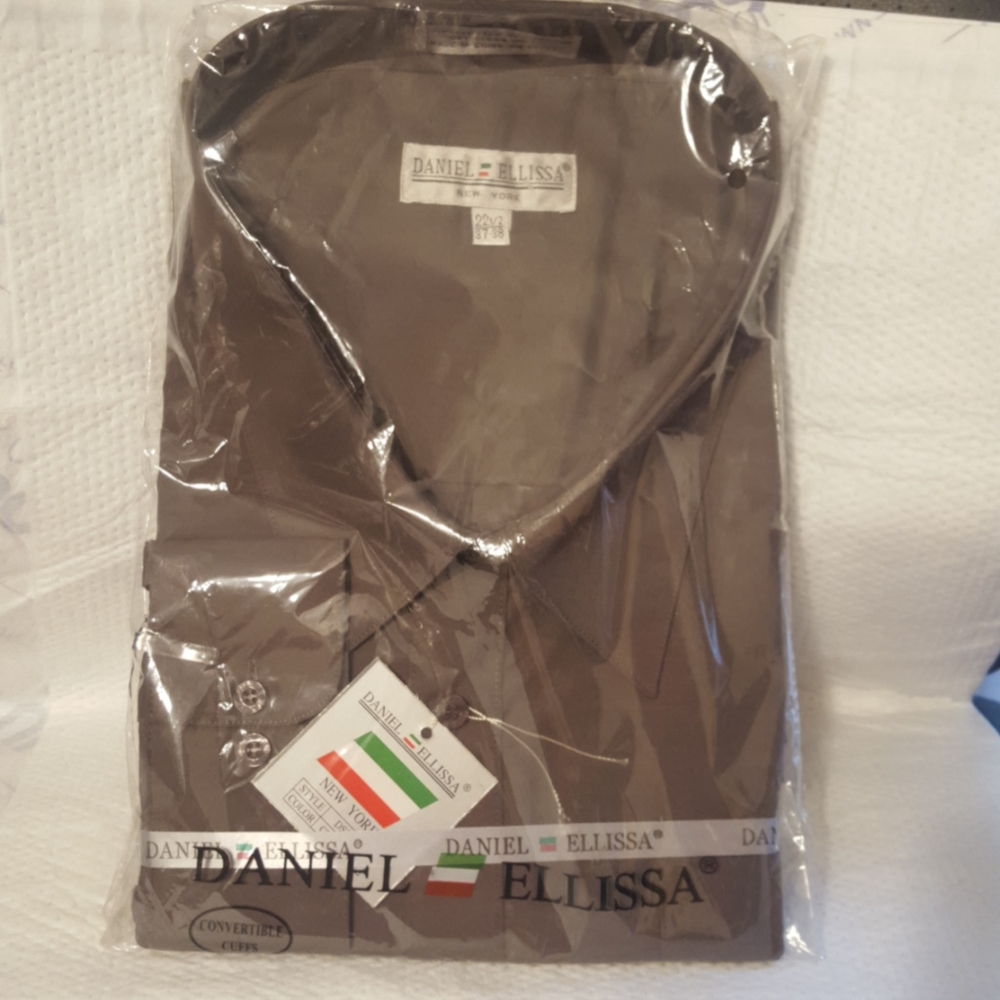 DANIEL ELLISSA CHARCOAL (22 1/2) 37-38 DRESS SHIRT